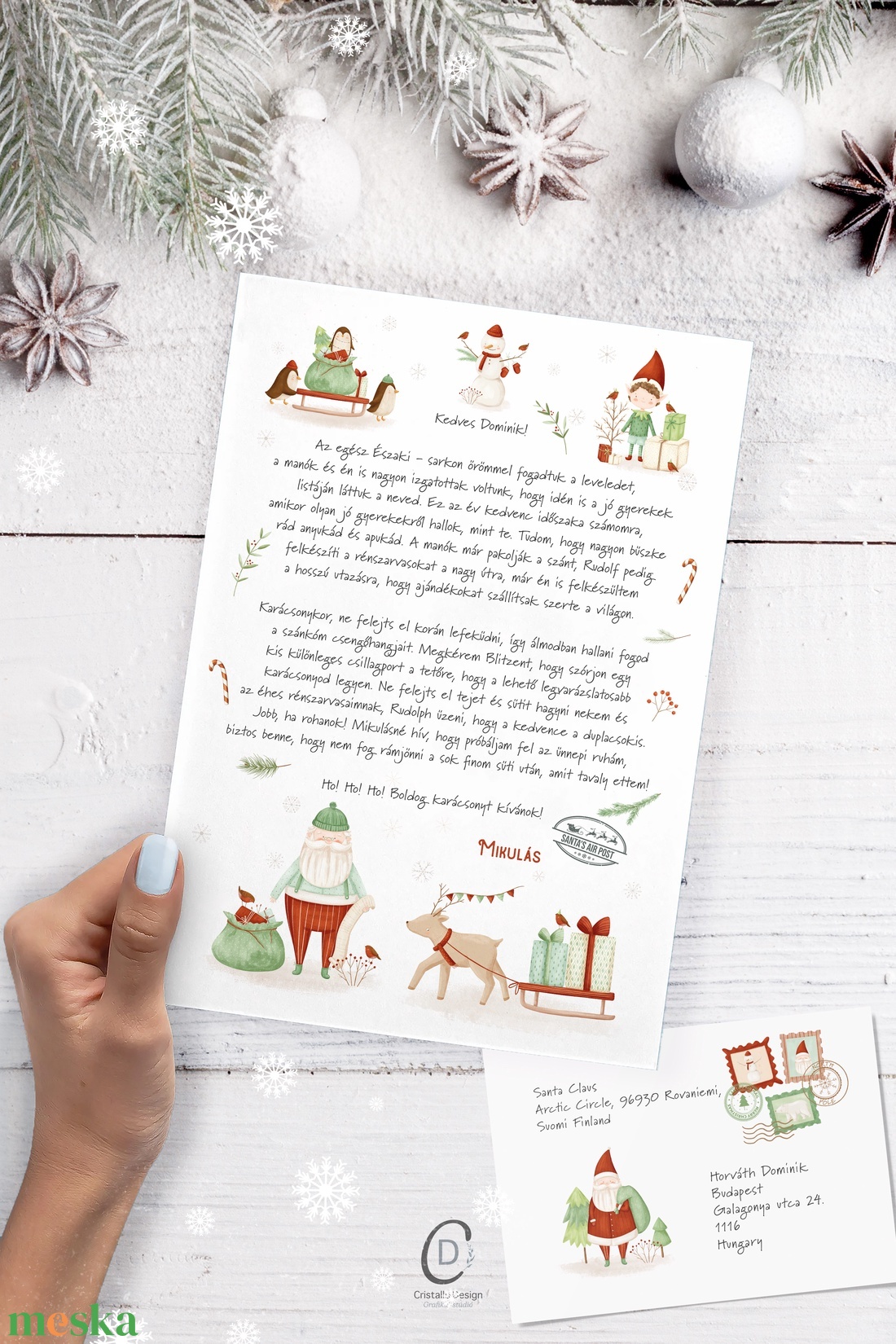 Mikulás levél, levél a Mikulásnak, borítékkal, karácsonyi - karácsony - mikulás - mikulás ajándékok - Meska.hu