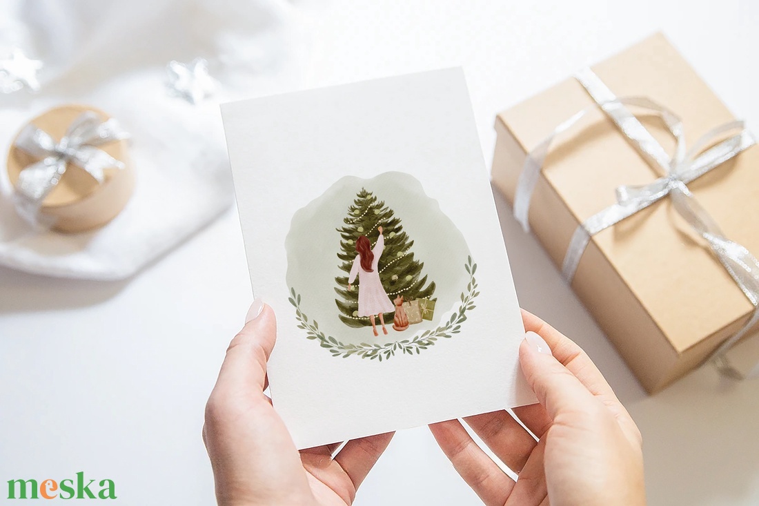 Karácsonyi képeslap, ünnepi üdvözlőlap, macskás ajándékkísérő szett 3 db - karácsony - karácsonyi ajándékozás - karácsonyi képeslap, üdvözlőlap, ajándékkísérő - Meska.hu