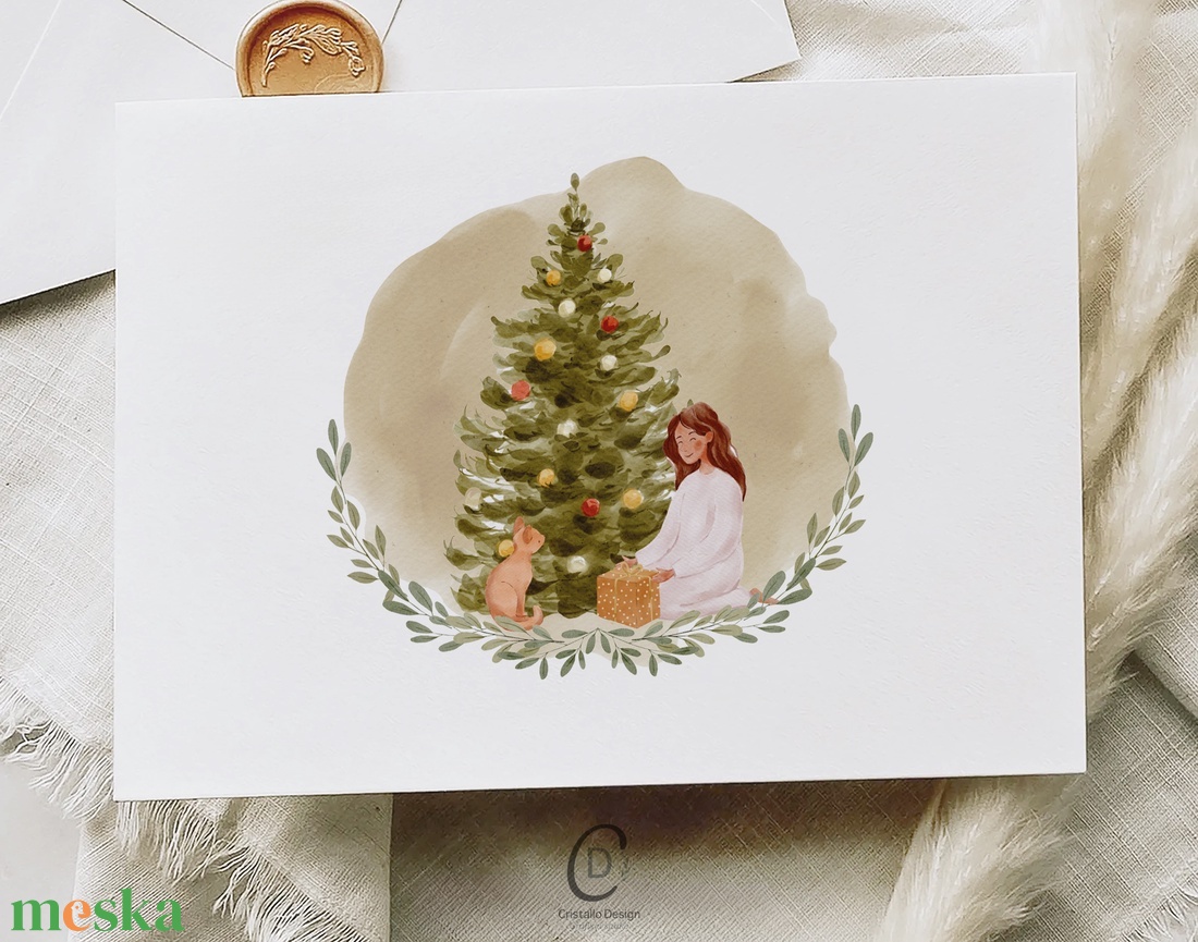 Karácsonyi képeslap, natural üdvözlőlap, macskás ajándékkísérő szett 3 db - karácsony - karácsonyi ajándékozás - karácsonyi képeslap, üdvözlőlap, ajándékkísérő - Meska.hu