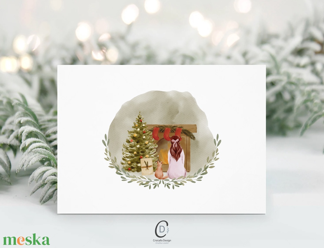 Karácsonyi képeslap, natural üdvözlőlap, macskás ajándékkísérő szett 3 db - karácsony - karácsonyi ajándékozás - karácsonyi képeslap, üdvözlőlap, ajándékkísérő - Meska.hu