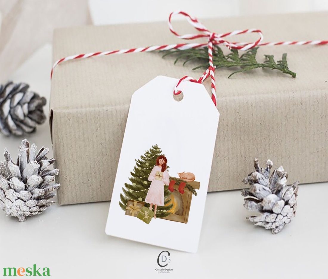 Karácsonyi ajándékkísérő, ajándékátadó kártya szett 5 db - karácsony - karácsonyi ajándékozás - karácsonyi képeslap, üdvözlőlap, ajándékkísérő - Meska.hu