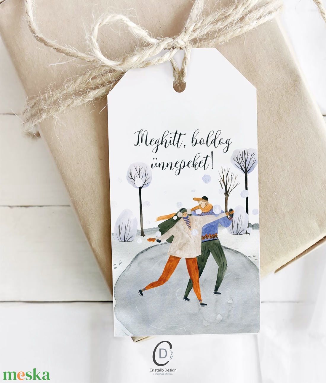 Karácsonyi ajándékkísérő, téli ajándékátadó kártya szett 5 db - karácsony - karácsonyi ajándékozás - karácsonyi képeslap, üdvözlőlap, ajándékkísérő - Meska.hu