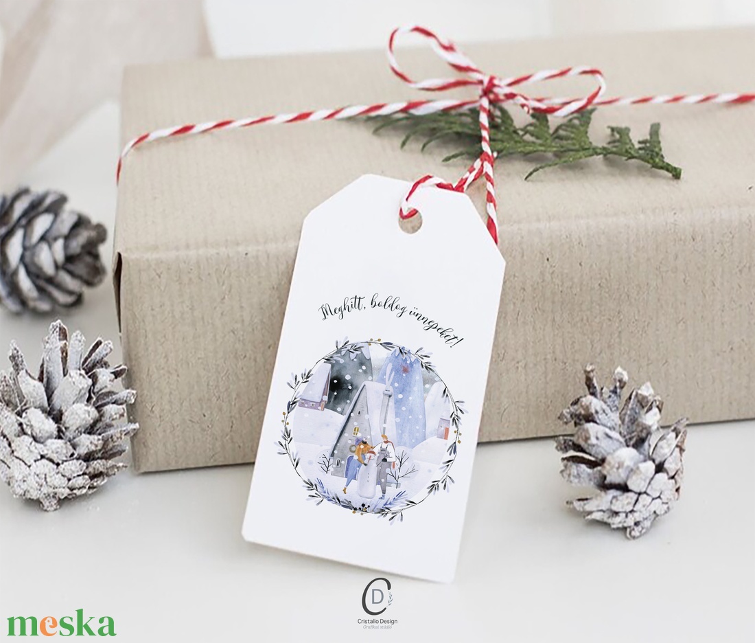 Karácsonyi ajándékkísérő, téli ajándékátadó kártya szett 5 db - karácsony - karácsonyi ajándékozás - karácsonyi képeslap, üdvözlőlap, ajándékkísérő - Meska.hu