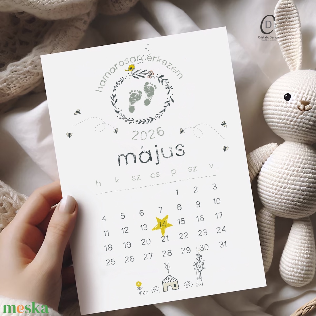 Bababejelentő kártya, hamarosan érkezem képeslap, ajándékkísérő - baba - mama - babaemlékek - bababejelentők - Meska.hu