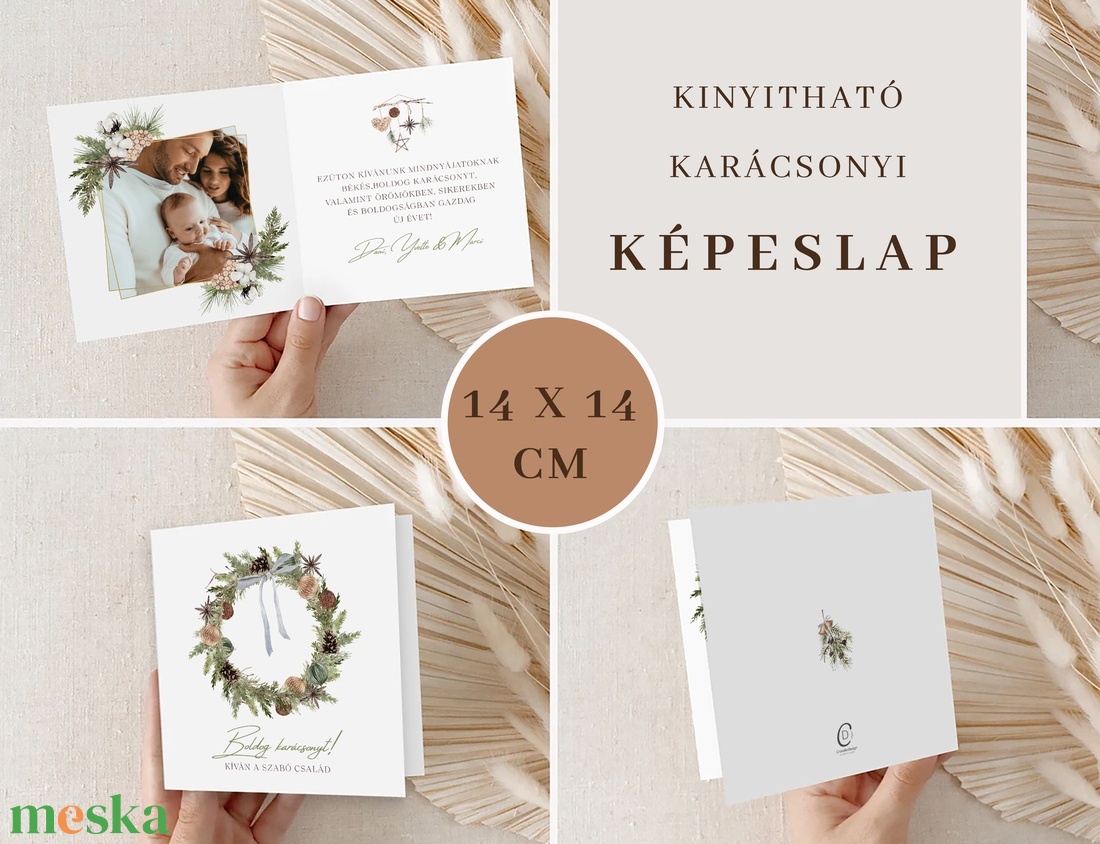 Fényképes karácsonyi képeslap, családi üdvözlőlap, greenery ajándékkísérő - karácsony - karácsonyi ajándékozás - karácsonyi képeslap, üdvözlőlap, ajándékkísérő - Meska.hu