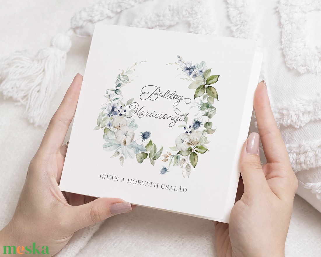 Fényképes karácsonyi képeslap, családi üdvözlőlap, greenery ajándékkísérő - karácsony - karácsonyi ajándékozás - karácsonyi képeslap, üdvözlőlap, ajándékkísérő - Meska.hu