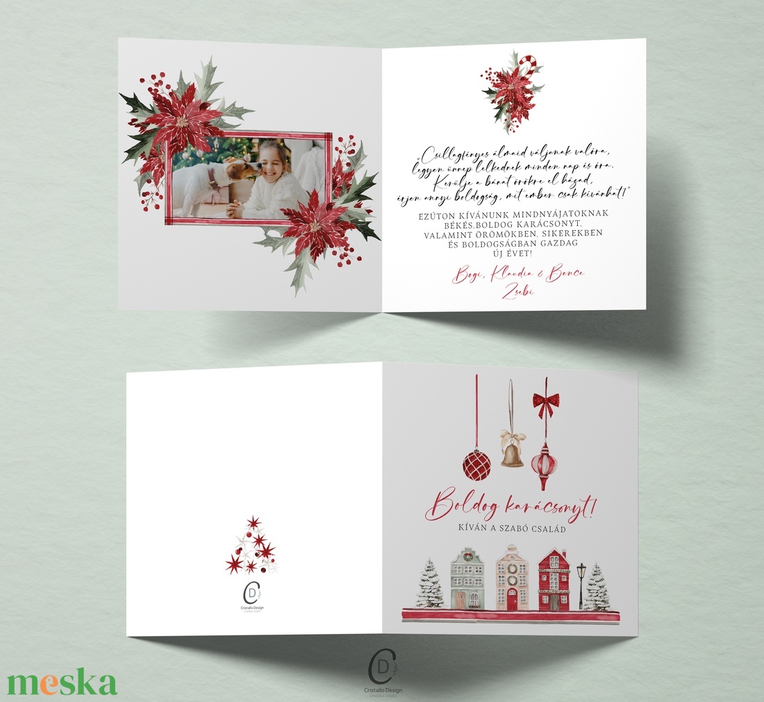 Fényképes karácsonyi képeslap, családi üdvözlőlap, ajándékkísérő - karácsony - karácsonyi ajándékozás - karácsonyi képeslap, üdvözlőlap, ajándékkísérő - Meska.hu