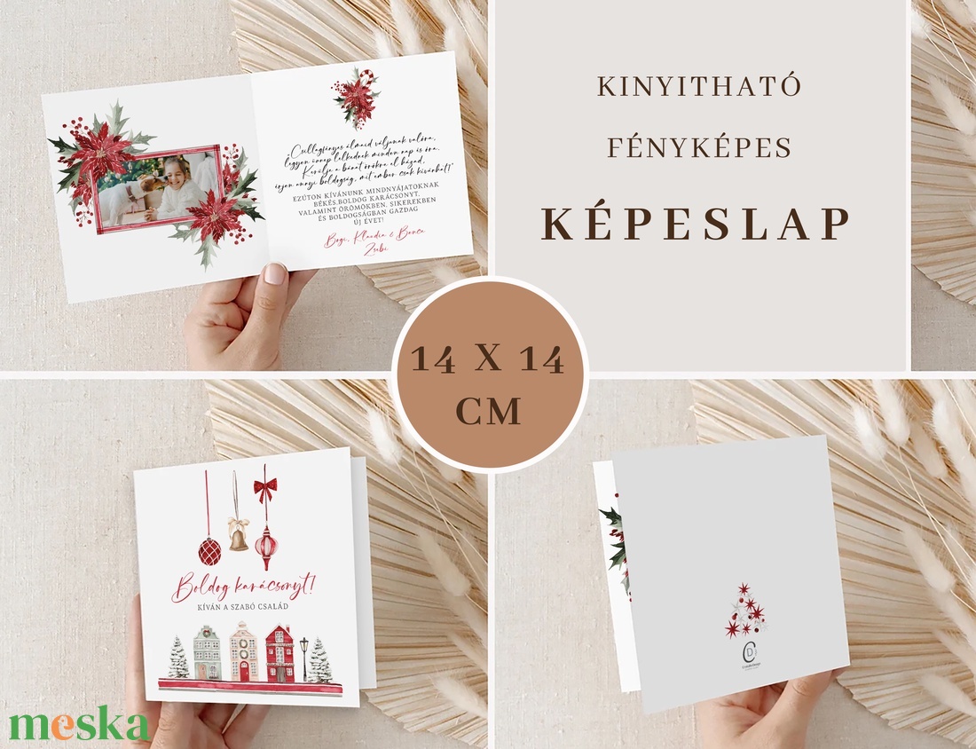 Fényképes karácsonyi képeslap, családi üdvözlőlap, ajándékkísérő - karácsony - karácsonyi ajándékozás - karácsonyi képeslap, üdvözlőlap, ajándékkísérő - Meska.hu