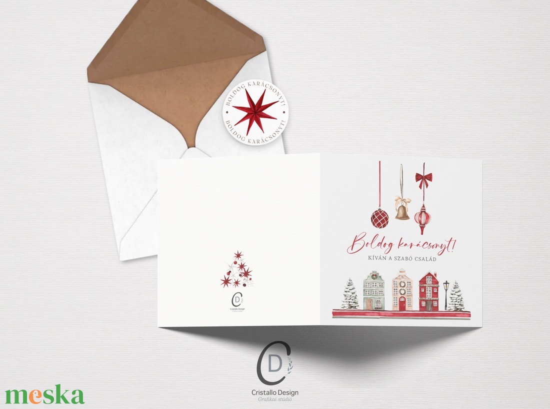 Fényképes karácsonyi képeslap, családi üdvözlőlap, ajándékkísérő - karácsony - karácsonyi ajándékozás - karácsonyi képeslap, üdvözlőlap, ajándékkísérő - Meska.hu