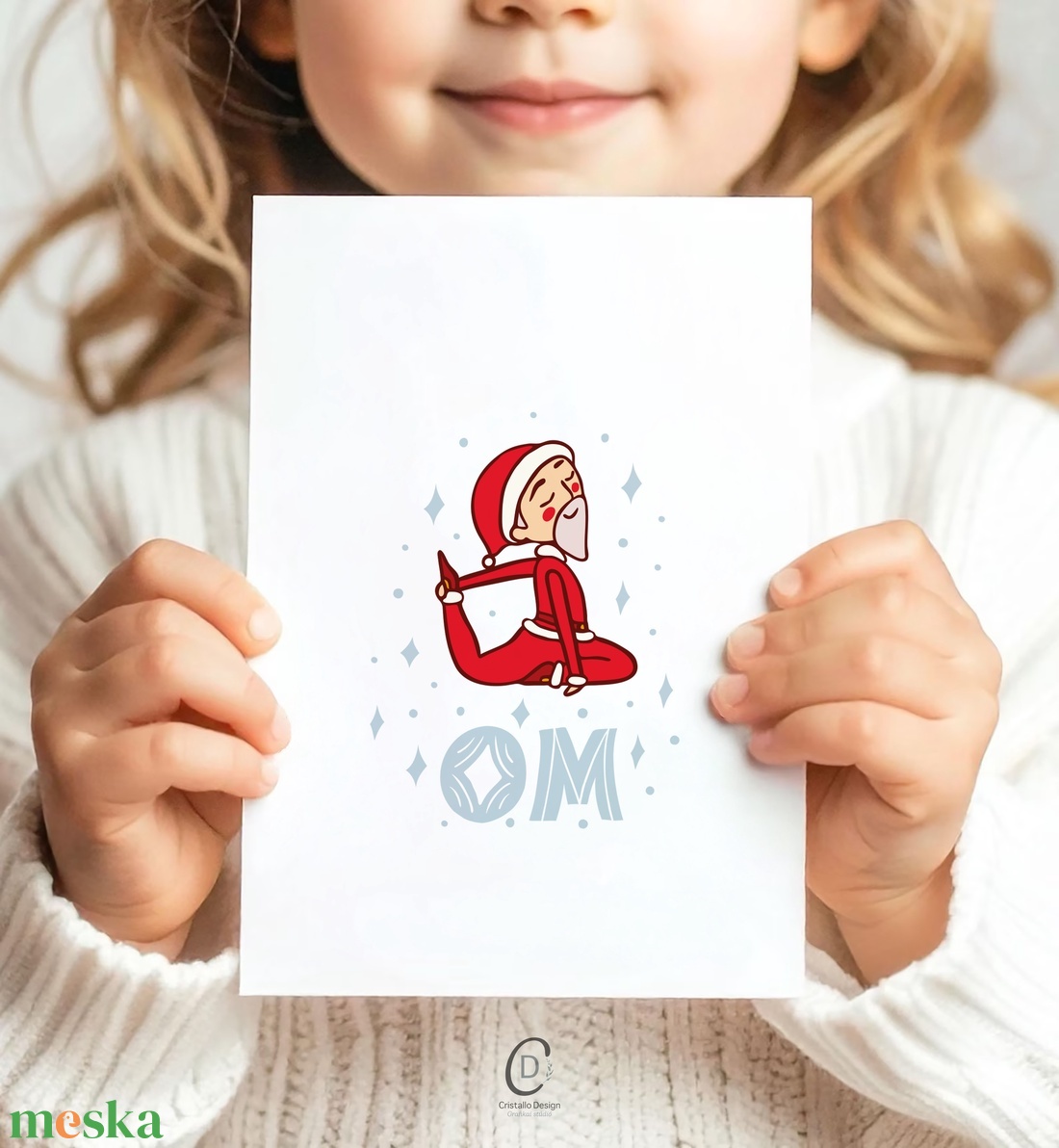 Karácsonyi képeslap, ajándékkísérő, üdvözlőlap, jógázó Mikulás - karácsony - karácsonyi ajándékozás - karácsonyi képeslap, üdvözlőlap, ajándékkísérő - Meska.hu