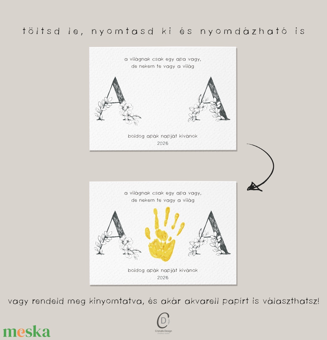 Anyák vagy apák napi ajándék, kézlenyomat poszter, kép, kéznyomda - otthon & életmód - dekoráció - kép & falikép - poszter - Meska.hu