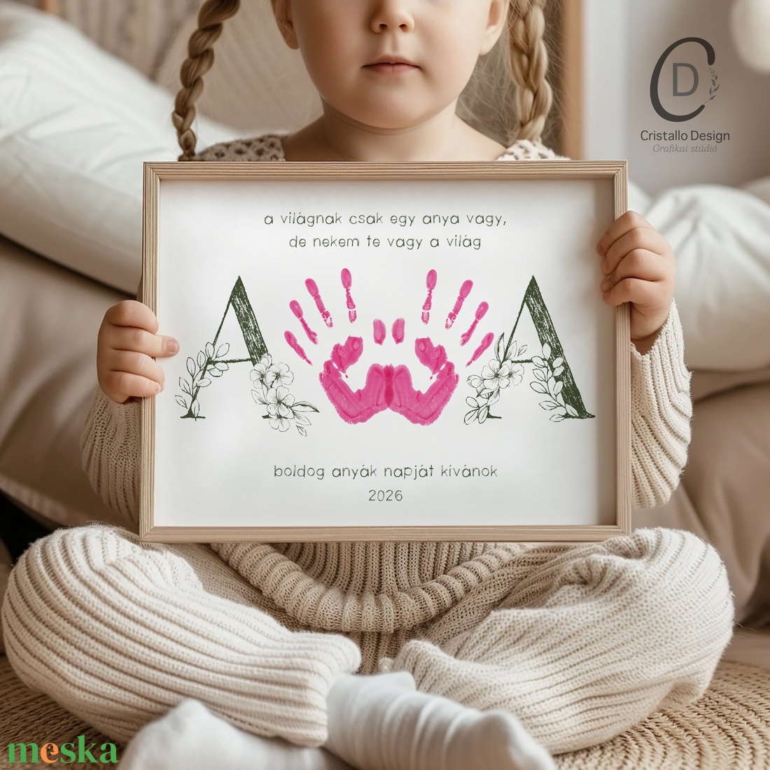 Anyák vagy apák napi ajándék, kézlenyomat poszter, kép, kéznyomda - otthon & életmód - dekoráció - kép & falikép - poszter - Meska.hu