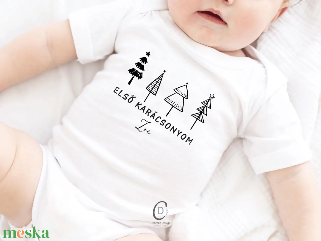 Első karácsony baba body, személyre szoló body - ruha & divat - babaruha & gyerekruha - body - Meska.hu
