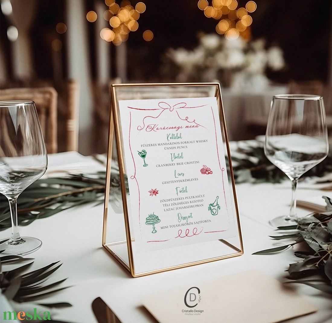 Karácsonyi menükártya, étlap, itallap - karácsony - karácsonyi lakásdekoráció - ünnepi asztaldekoráció - Meska.hu