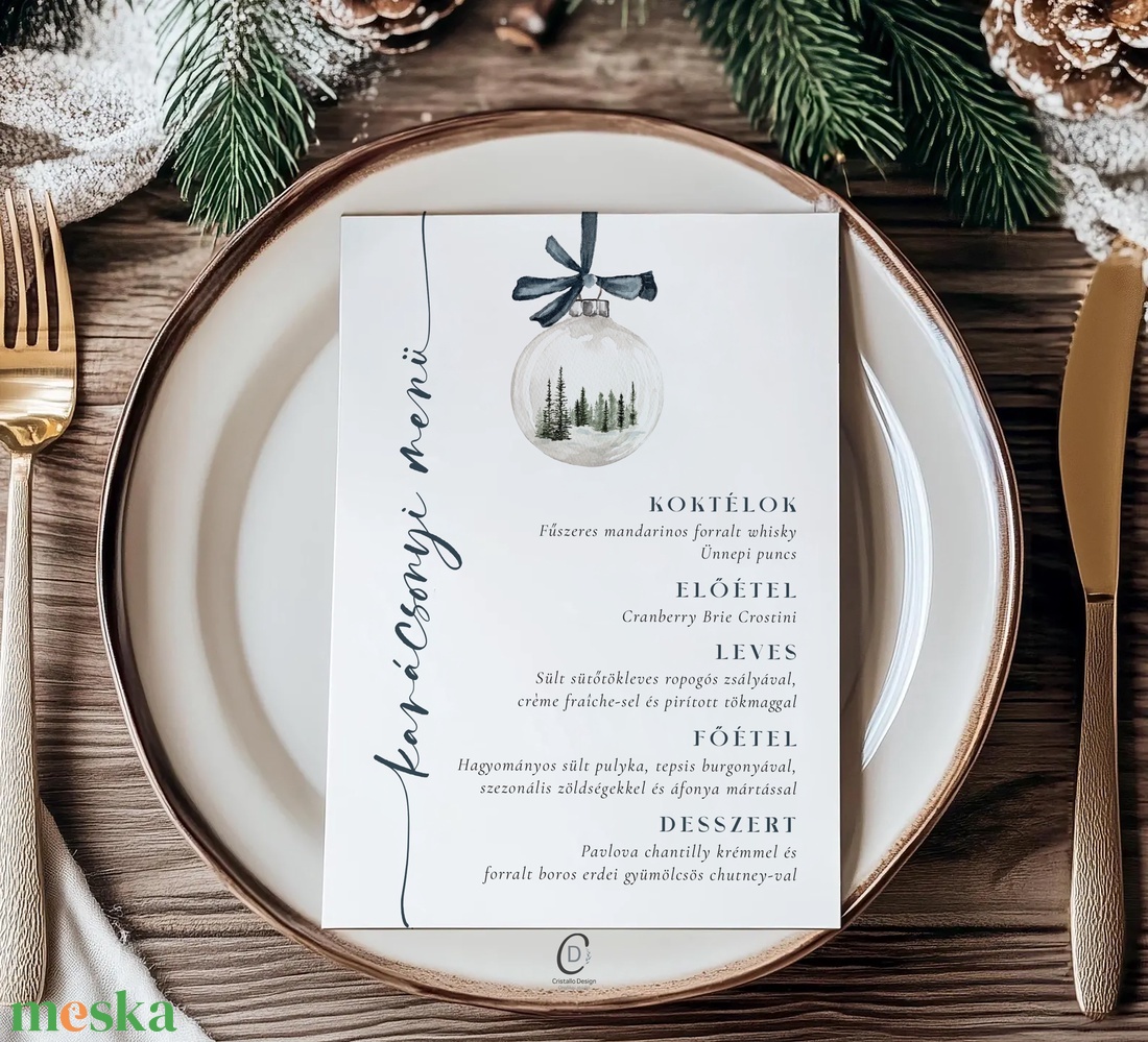 Karácsonyi menükártya, étlap, itallap - karácsony - karácsonyi lakásdekoráció - ünnepi asztaldekoráció - Meska.hu
