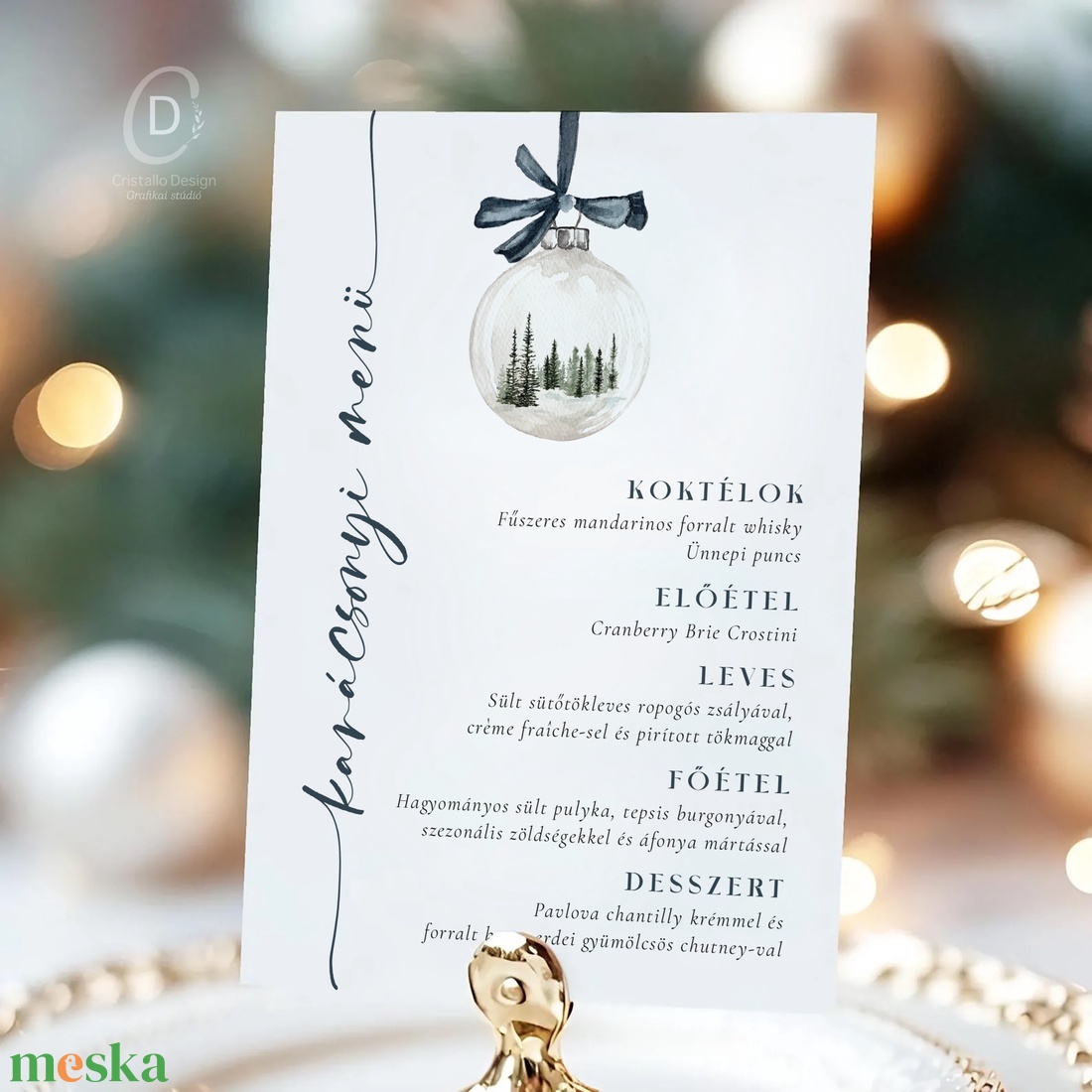 Karácsonyi menükártya, étlap, itallap - karácsony - karácsonyi lakásdekoráció - ünnepi asztaldekoráció - Meska.hu