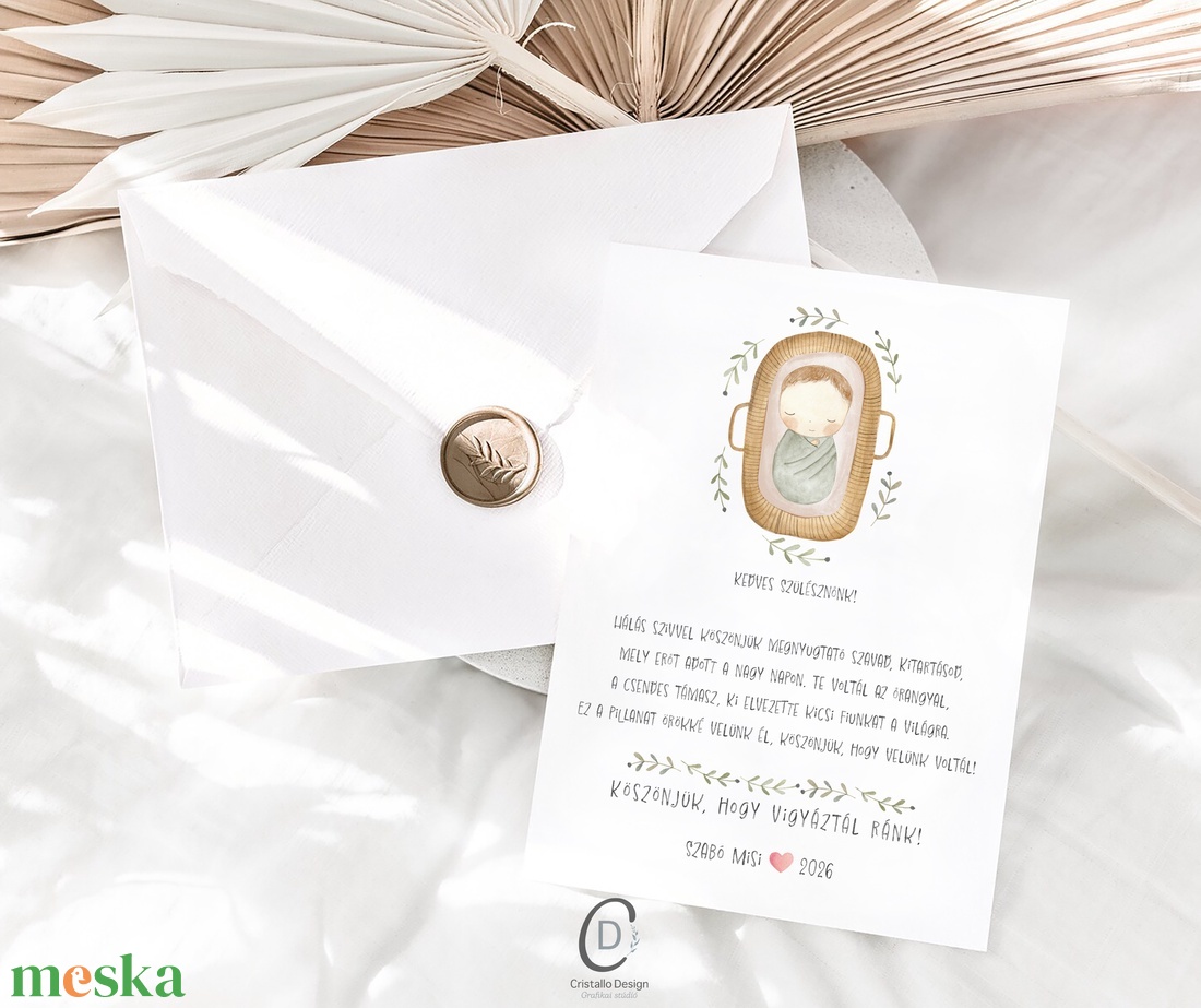 Személyre szóló képeslap, köszönőajándék orvosnak, szülésznőnek, bábának, köszönőkártya, ajándékkísérő - otthon & életmód - papír, írószer - ajándékozás kellékei - képeslap, üdvözlőlap - Meska.hu