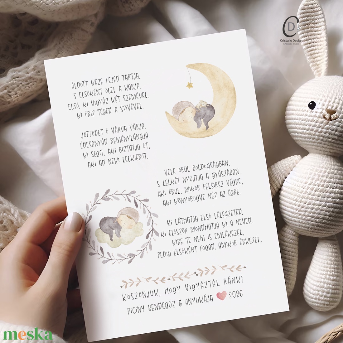 Személyre szóló képeslap, köszönőajándék orvosnak, szülésznőnek, bábának, köszönőkártya, ajándékkísérő - otthon & életmód - papír, írószer - ajándékozás kellékei - képeslap, üdvözlőlap - Meska.hu