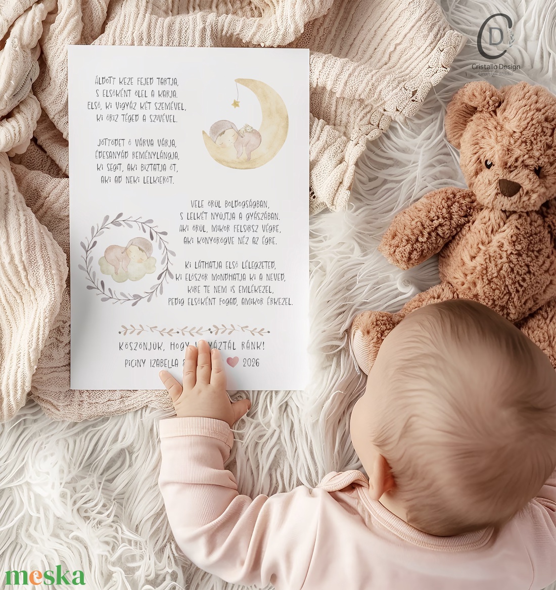 Személyre szóló képeslap, köszönőajándék orvosnak, szülésznőnek, bábának, köszönőkártya, ajándékkísérő - otthon & életmód - papír, írószer - ajándékozás kellékei - képeslap, üdvözlőlap - Meska.hu