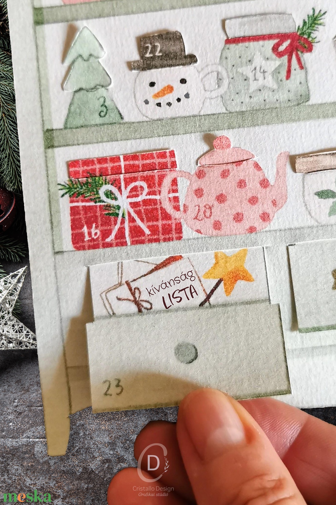 Adventi naptár, csináld magad kalendárium, letölthető, digitális, nyomtatható - karácsony - adventi díszek - adventi naptár - Meska.hu