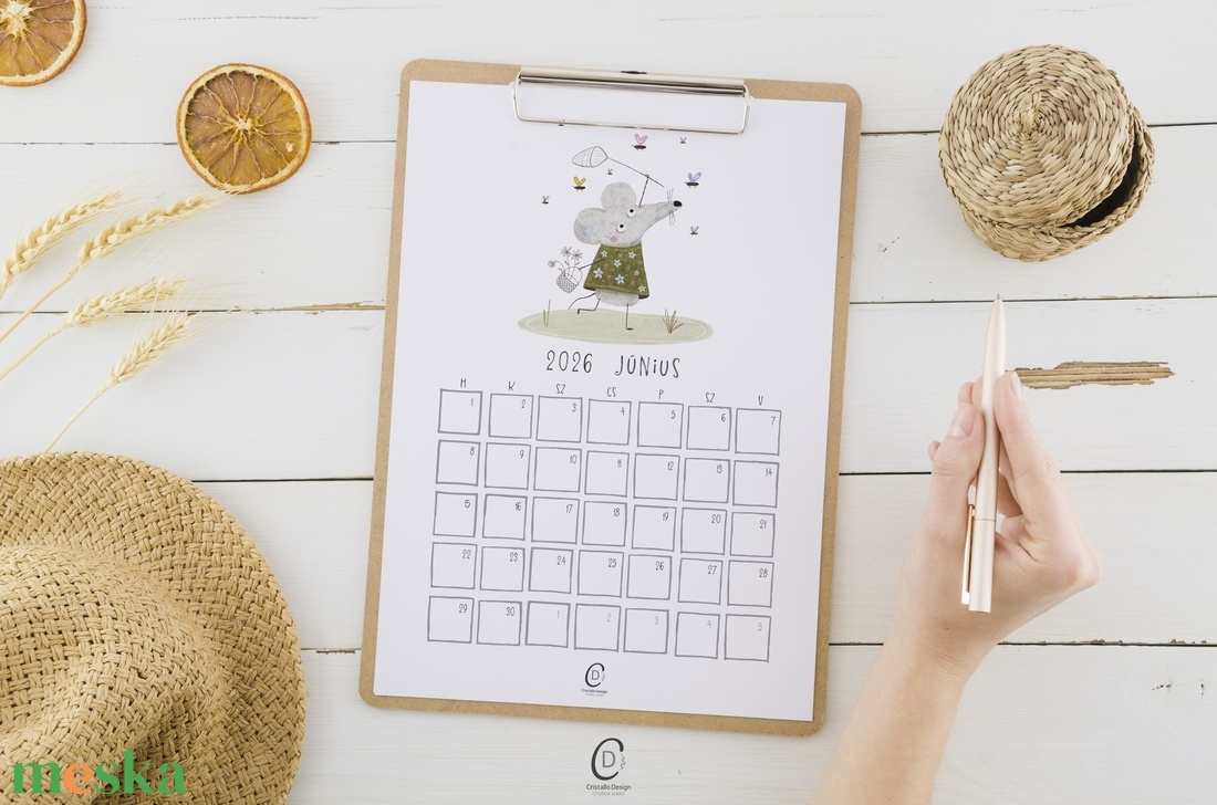 Falinaptár 2026, erdei állatos, havi tervező - otthon & életmód - papír, írószer - naptár & tervező - Meska.hu