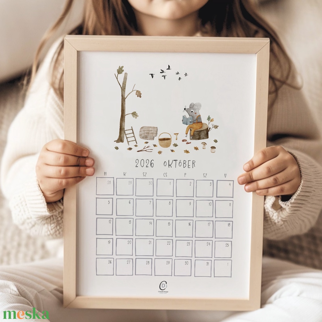 Falinaptár 2026, erdei állatos, havi tervező - otthon & életmód - papír, írószer - naptár & tervező - Meska.hu