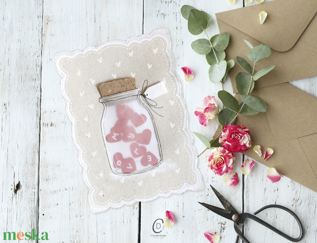 Valentin napi csináld magad képeslap, befőttes üveg ajándékkísérő, letölthető, digitális, nyomtatható - otthon & életmód - papír, írószer - ajándékozás kellékei - képeslap, üdvözlőlap - Meska.hu