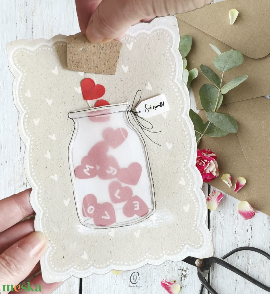 Valentin napi csináld magad képeslap, befőttes üveg ajándékkísérő, letölthető, digitális, nyomtatható - otthon & életmód - papír, írószer - ajándékozás kellékei - képeslap, üdvözlőlap - Meska.hu