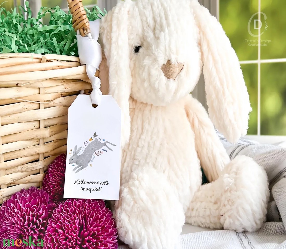 Húsvéti ajándékkísérő, tavaszi ajándékátadó címke szett 6 db - otthon & életmód - papír, írószer - ajándékozás kellékei - ajándékkísérő - Meska.hu