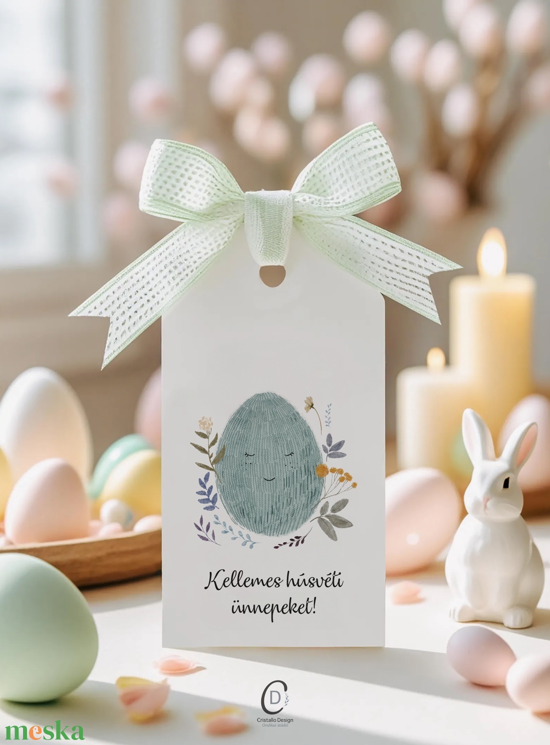 Húsvéti ajándékkísérő, tavaszi ajándékátadó címke szett 6 db - otthon & életmód - papír, írószer - ajándékozás kellékei - ajándékkísérő - Meska.hu