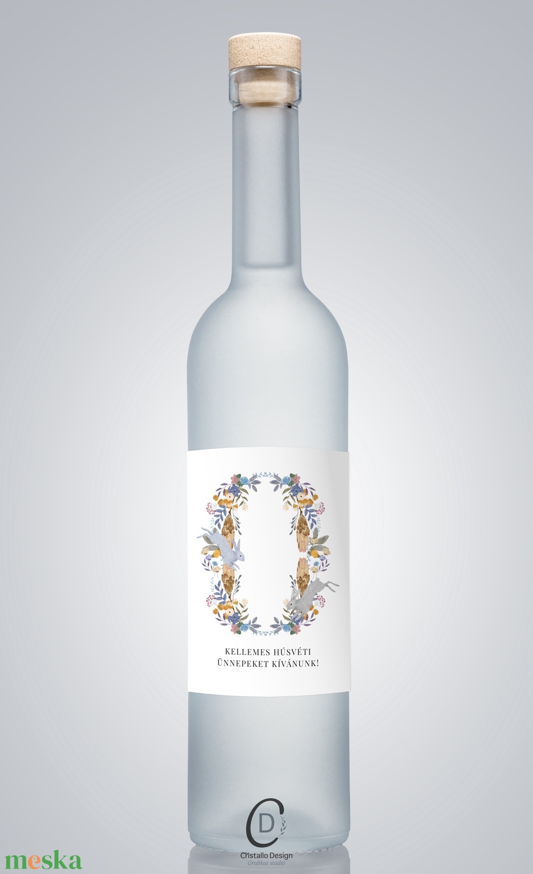 Húsvéti borospalack címke, pálinkás címke, nyuszis ajándékátadó, egyedi italos üveg matrica - ünnepi díszek, dekorációk - húsvéti díszek és dekorációk - húsvéti matrica - Meska.hu