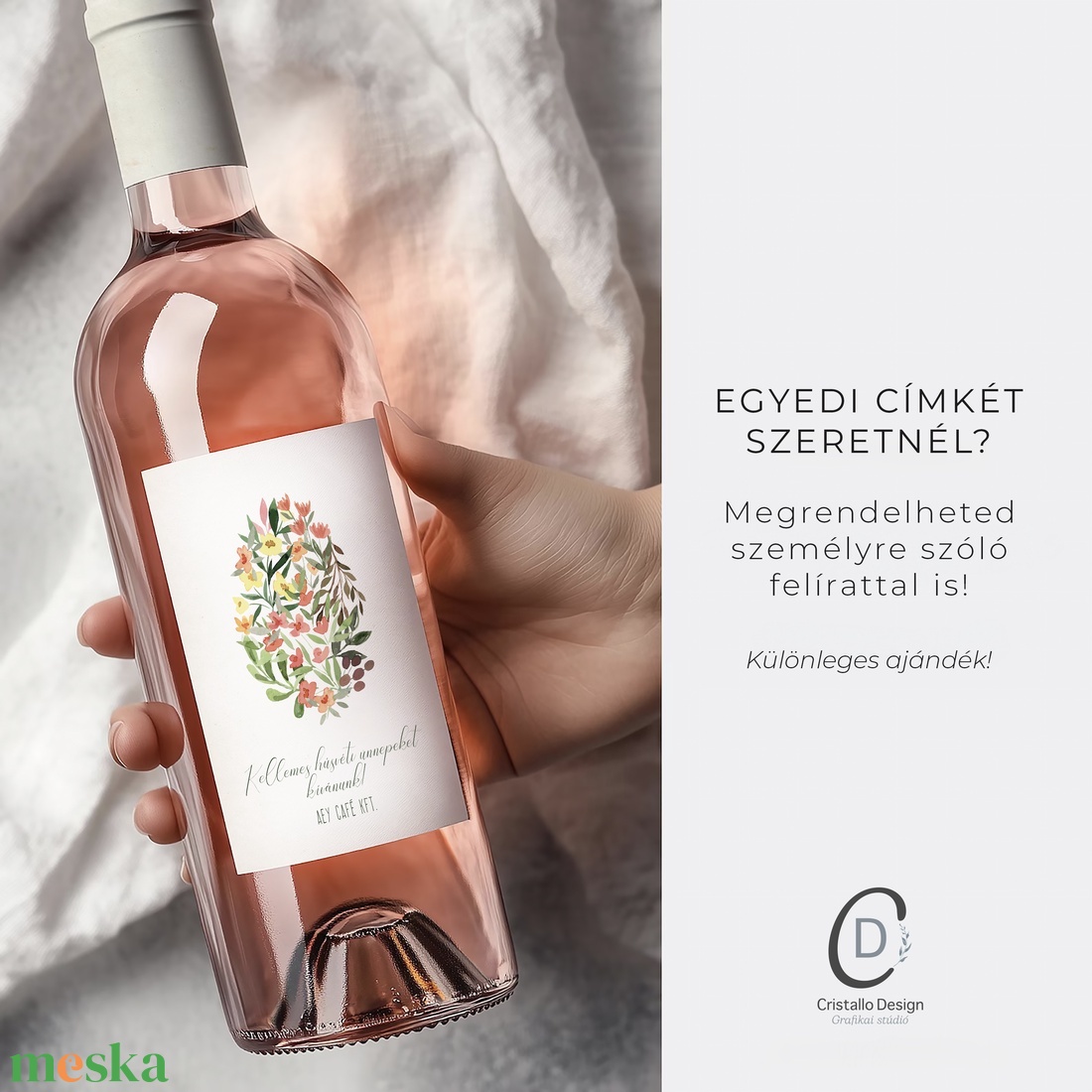 Húsvéti borospalack címke, pálinkás címke, ajándékátadó, egyedi italos üveg matrica - ünnepi díszek, dekorációk - húsvéti díszek és dekorációk - húsvéti matrica - Meska.hu