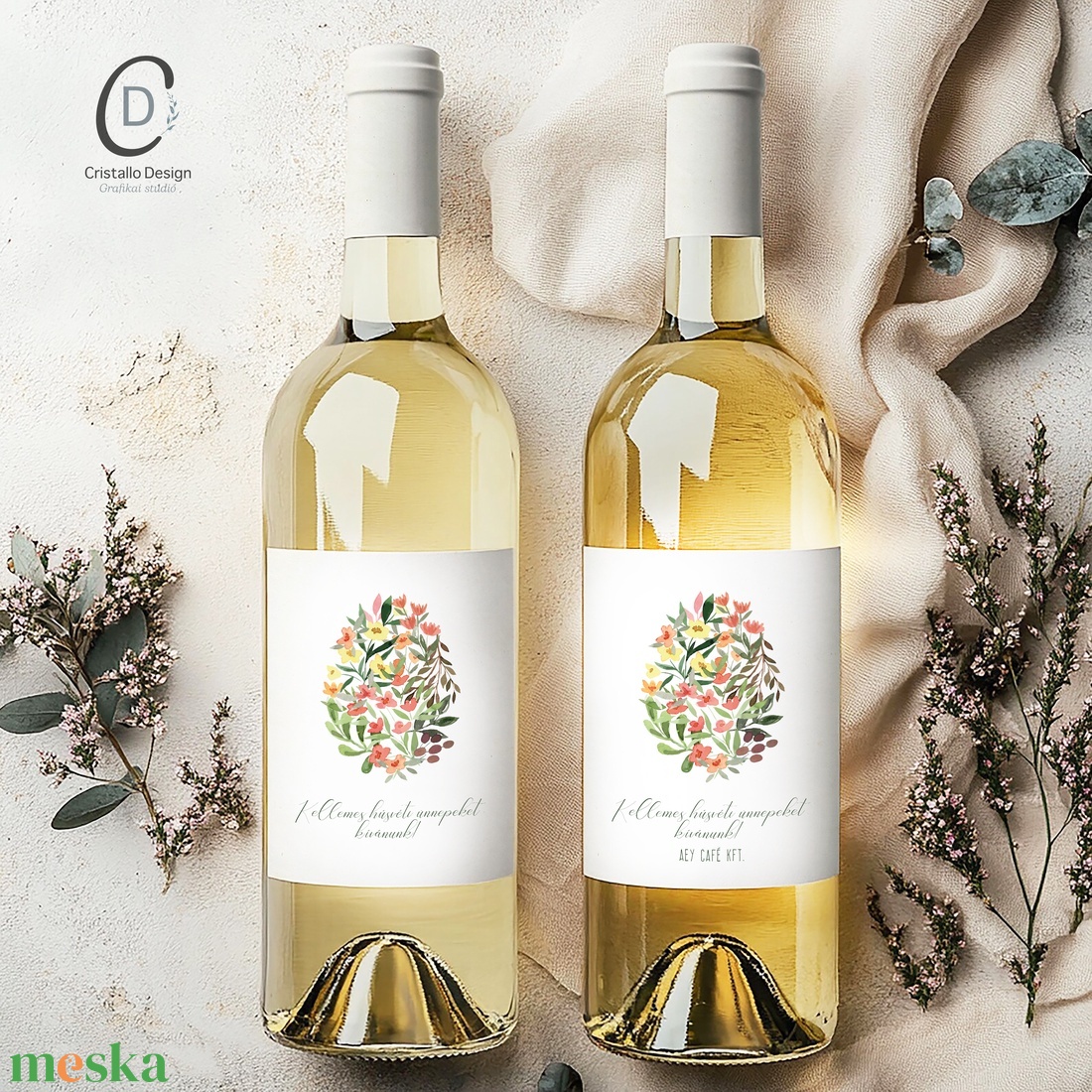 Húsvéti borospalack címke, pálinkás címke, ajándékátadó, egyedi italos üveg matrica - ünnepi díszek, dekorációk - húsvéti díszek és dekorációk - húsvéti matrica - Meska.hu