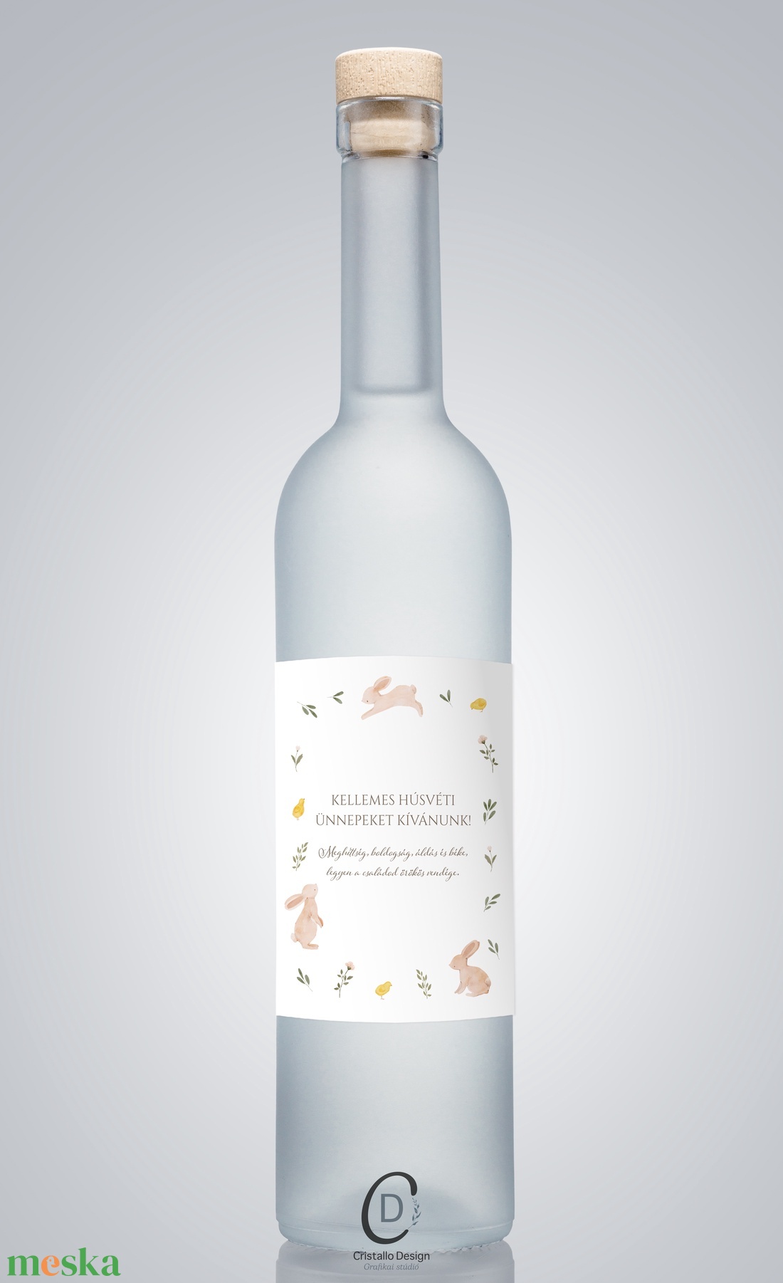 Húsvéti borospalack címke, pálinkás címke, nyuszis ajándékátadó, egyedi italos üveg matrica - ünnepi díszek, dekorációk - húsvéti díszek és dekorációk - húsvéti matrica - Meska.hu
