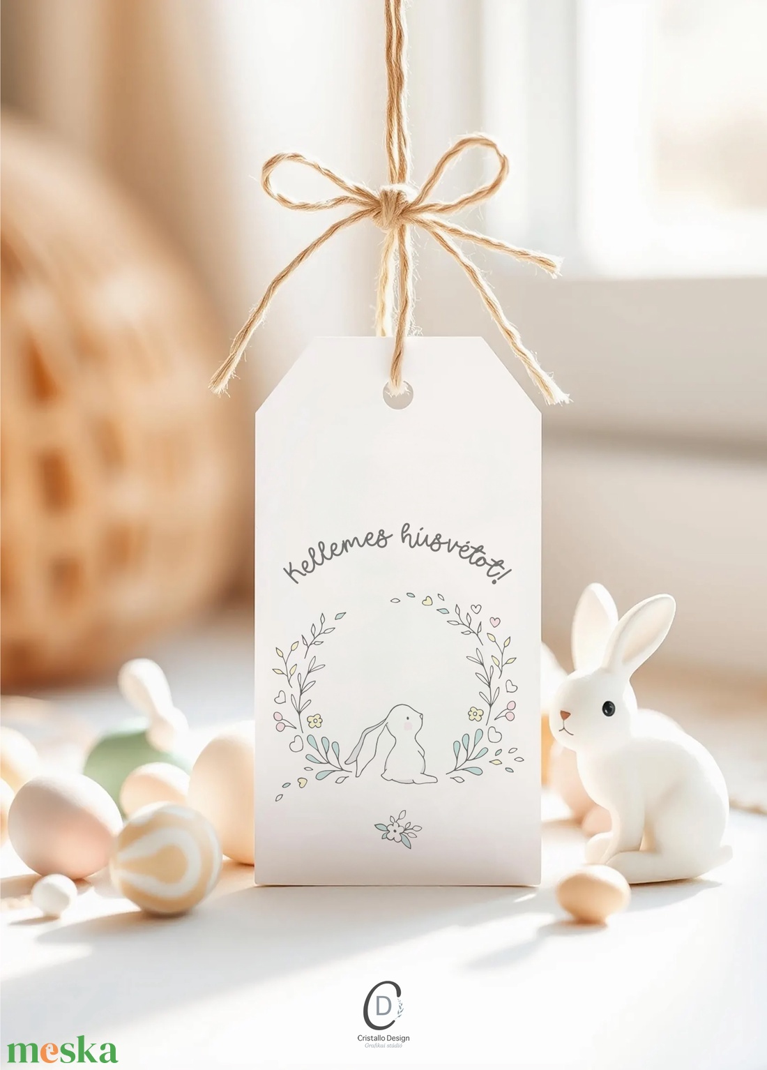 Húsvéti ajándékkísérő, nyuszis ajándékátadó címke szett 6 db - otthon & életmód - papír, írószer - ajándékozás kellékei - ajándékkísérő - Meska.hu