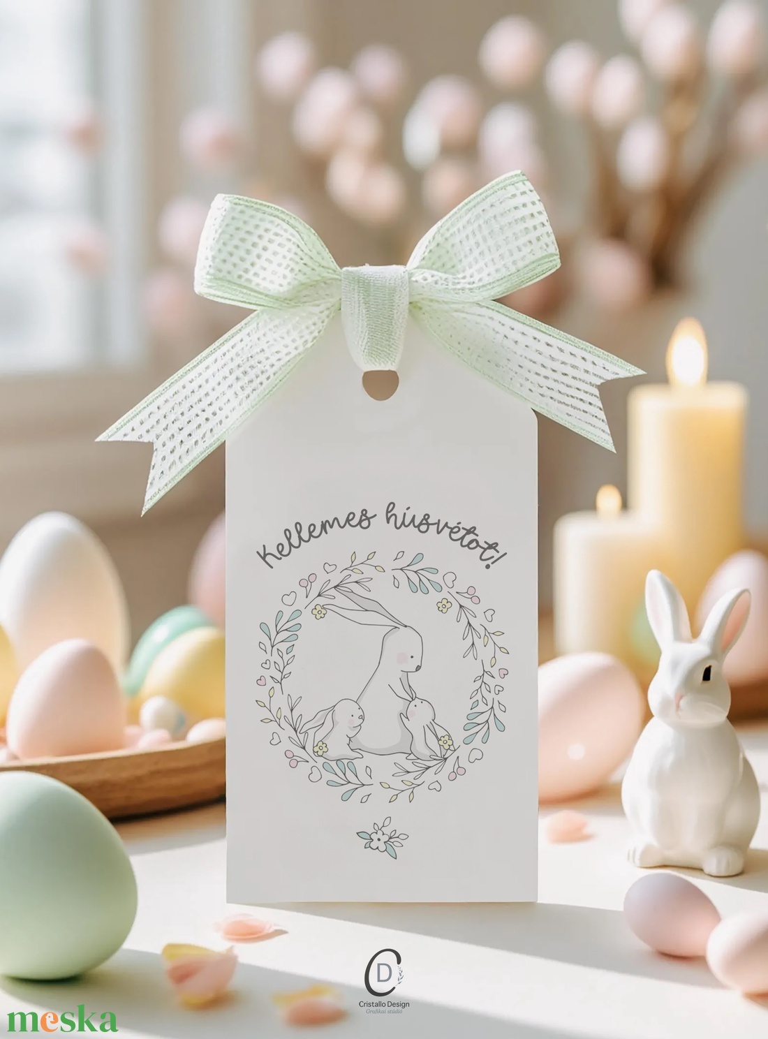 Húsvéti ajándékkísérő, nyuszis ajándékátadó címke szett 6 db - otthon & életmód - papír, írószer - ajándékozás kellékei - ajándékkísérő - Meska.hu
