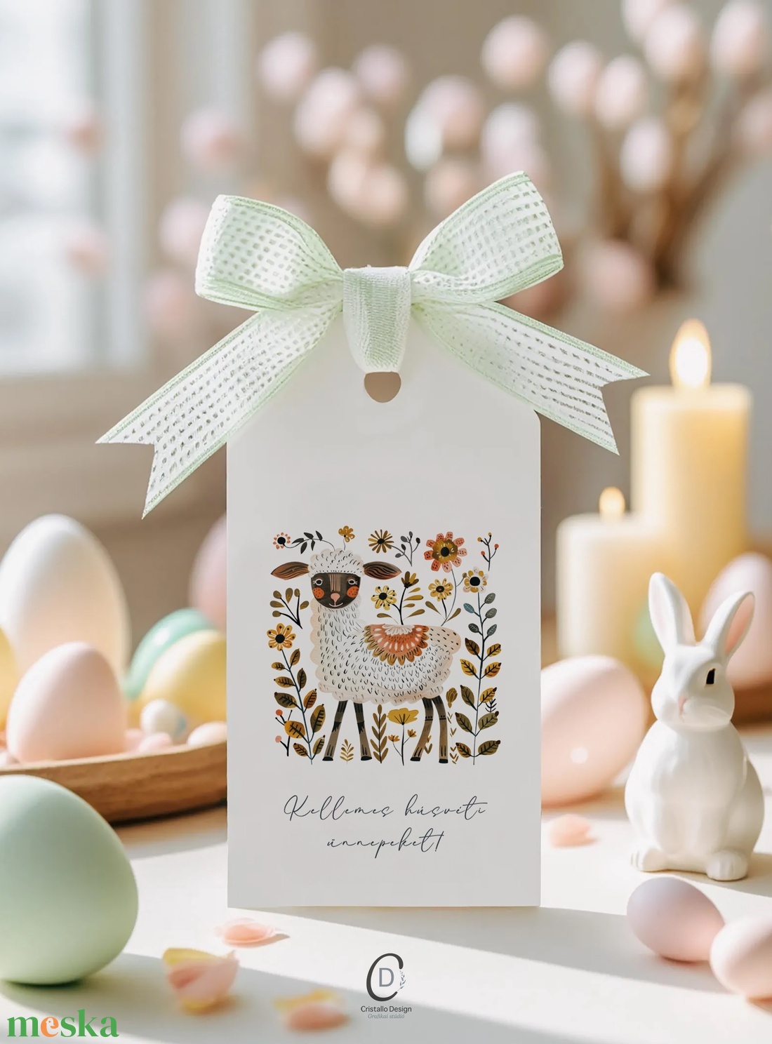 Húsvéti ajándékkísérő, folk ajándékátadó címke szett 6 db - otthon & életmód - papír, írószer - ajándékozás kellékei - ajándékkísérő - Meska.hu