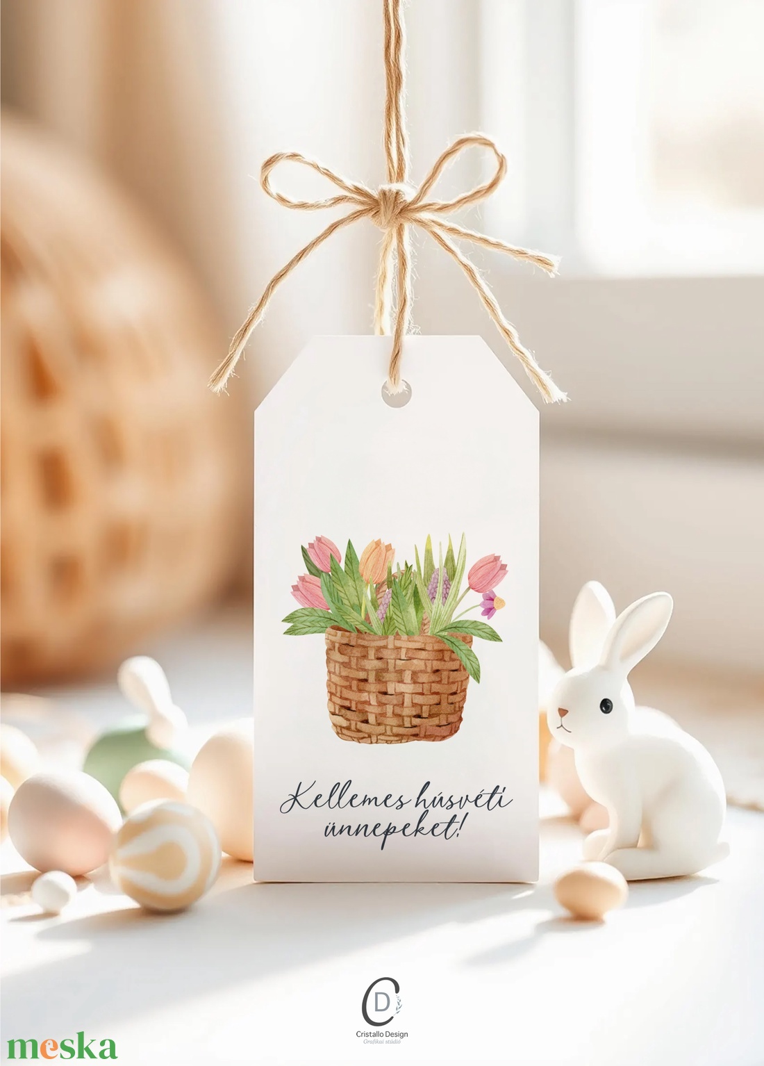 Húsvéti ajándékkísérő, tavaszi ajándékátadó címke szett 6 db - otthon & életmód - papír, írószer - ajándékozás kellékei - ajándékkísérő - Meska.hu