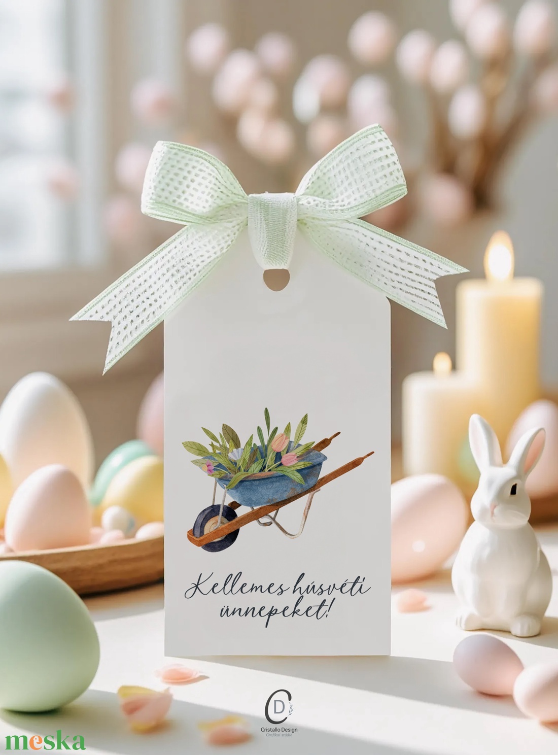 Húsvéti ajándékkísérő, tavaszi ajándékátadó címke szett 6 db - otthon & életmód - papír, írószer - ajándékozás kellékei - ajándékkísérő - Meska.hu