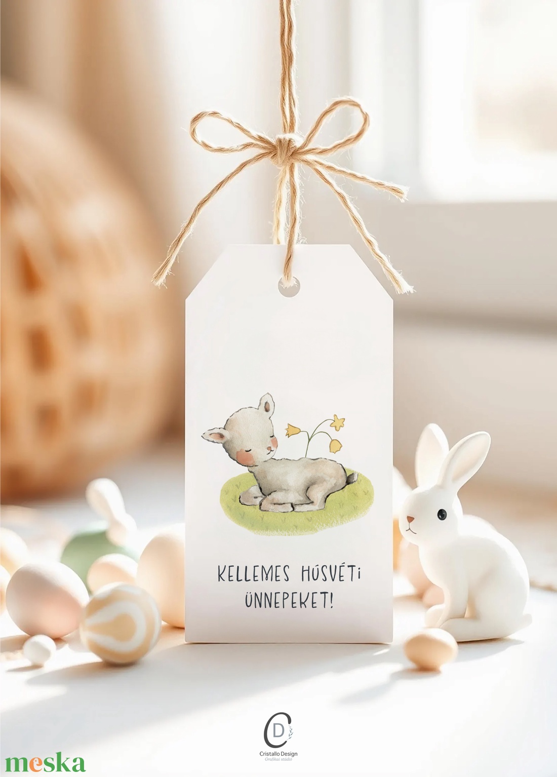 Húsvéti ajándékkísérő, tavaszi ajándékátadó címke szett 6 db - otthon & életmód - papír, írószer - ajándékozás kellékei - ajándékkísérő - Meska.hu