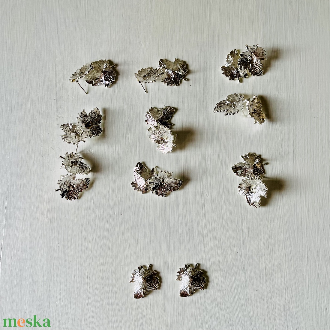 Kiárusítás! Fülbevaló alap szőlőleveles, ezüst - kellékek & szerszámok - ékszerkellék - fülbevaló alap - Meska.hu