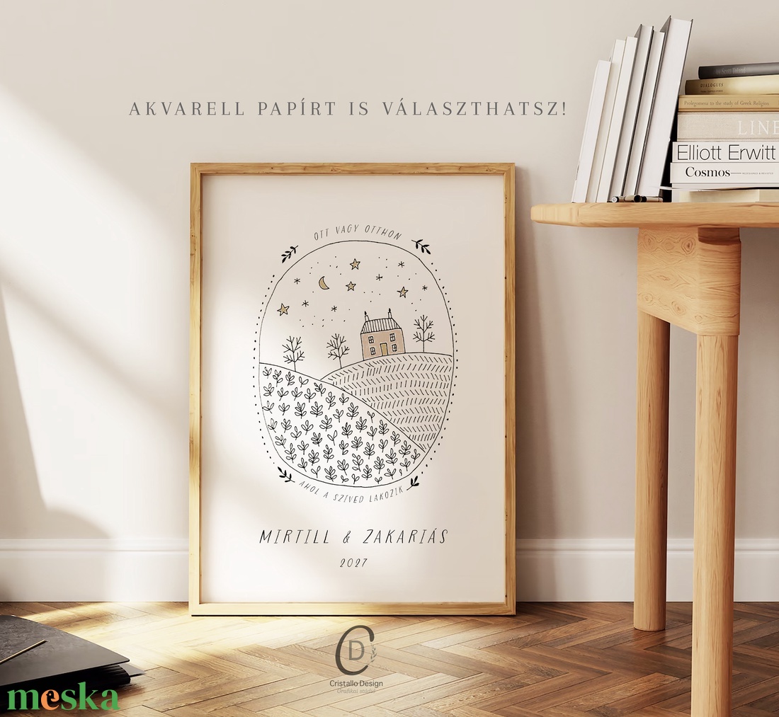 Személyre szóló házavató, lakásavató kép, nászajándék, névre szoló páros ajándék, évforduló - otthon & életmód - dekoráció - kép & falikép - poszter - Meska.hu