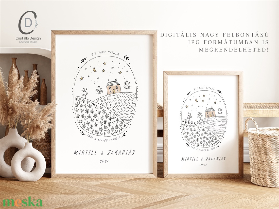 Személyre szóló házavató, lakásavató kép, nászajándék, névre szoló páros ajándék, évforduló - otthon & életmód - dekoráció - kép & falikép - poszter - Meska.hu