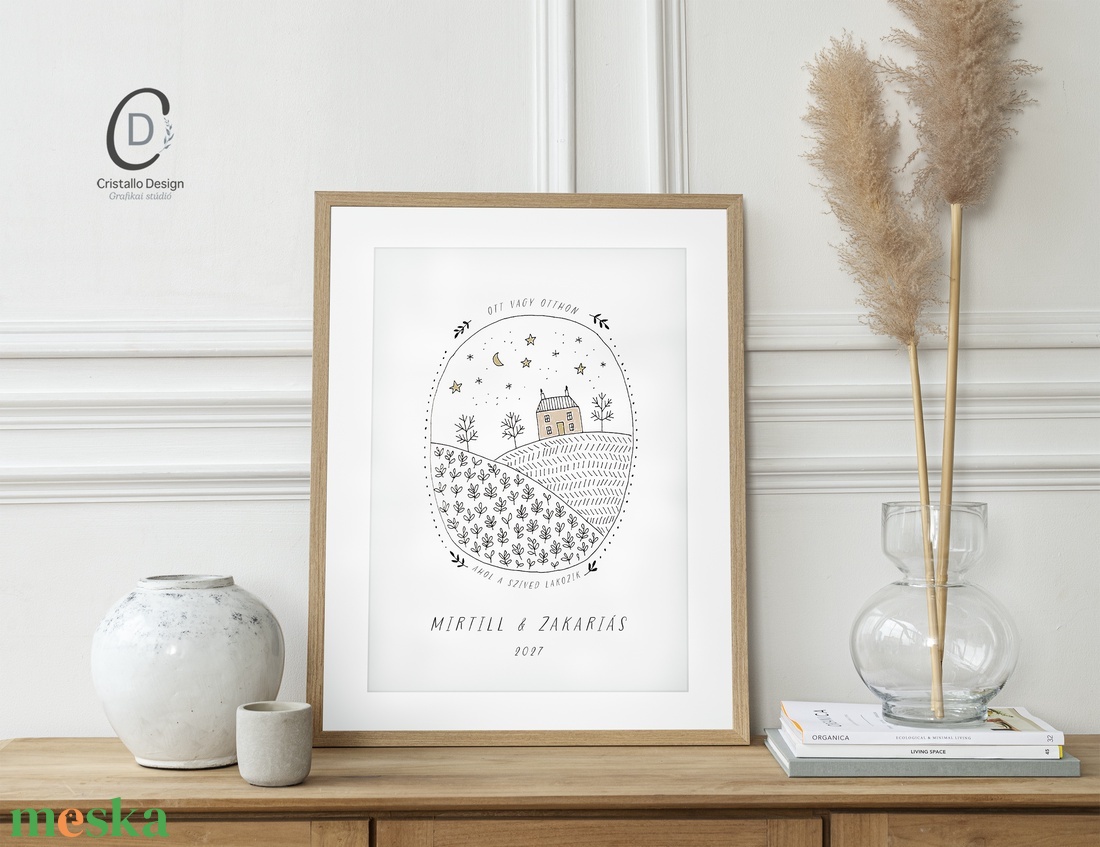 Személyre szóló házavató, lakásavató kép, nászajándék, névre szoló páros ajándék, évforduló - otthon & életmód - dekoráció - kép & falikép - poszter - Meska.hu