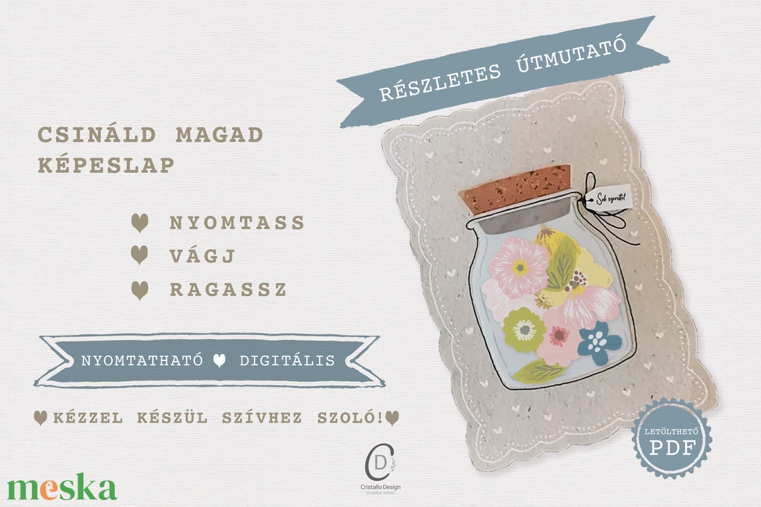 Anyák napi csináld magad képeslap, befőttes üveg ajándékkísérő, letölthető, digitális, nyomtatható - otthon & életmód - papír, írószer - ajándékozás kellékei - képeslap, üdvözlőlap - Meska.hu
