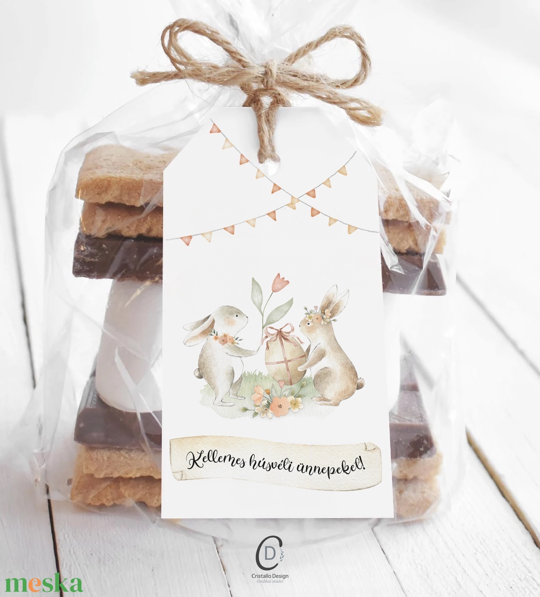 Húsvéti ajándékkísérő, tavaszi ajándékátadó címke szett 6 db - otthon & életmód - papír, írószer - ajándékozás kellékei - ajándékkísérő - Meska.hu