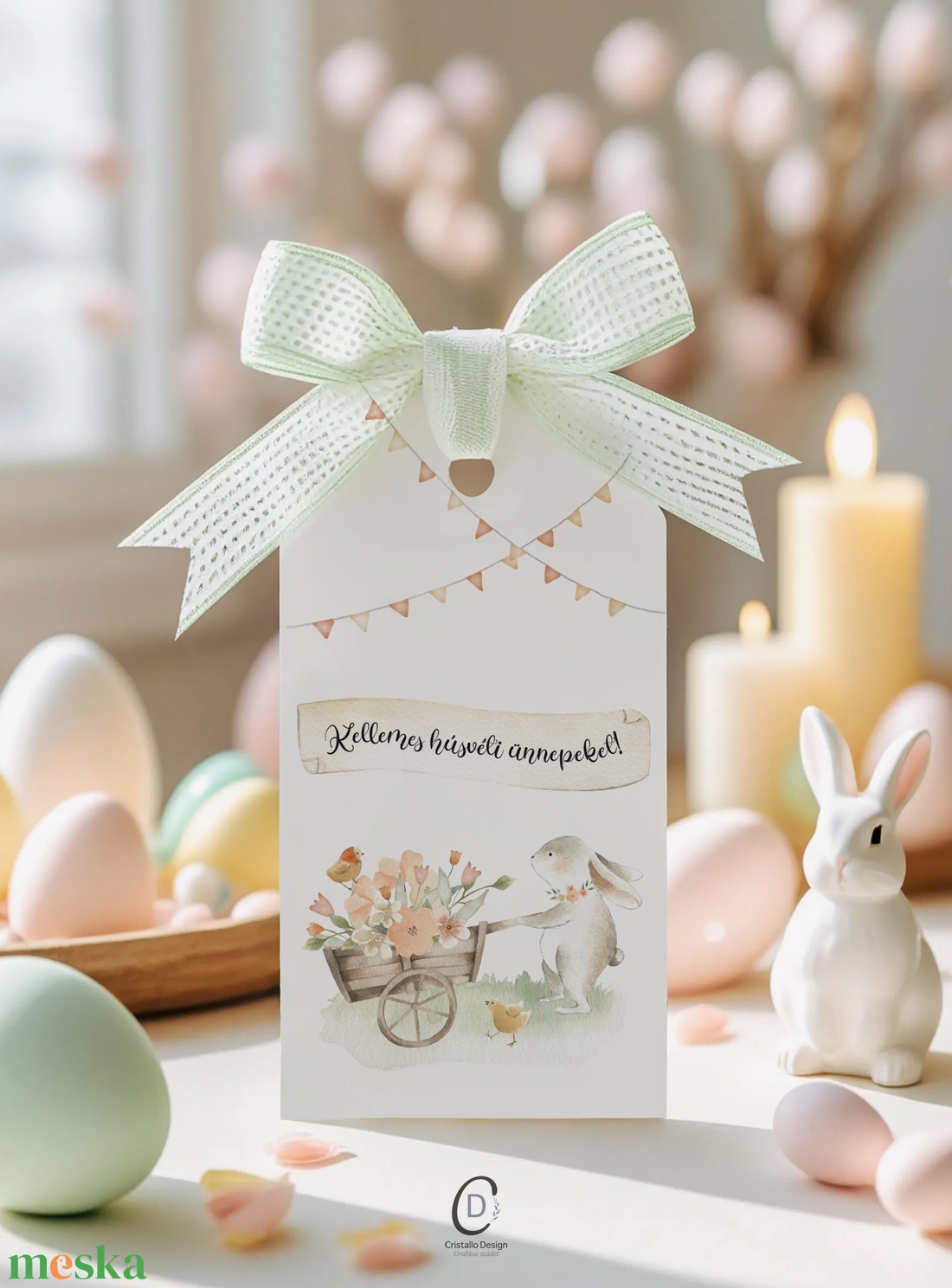 Húsvéti ajándékkísérő, tavaszi ajándékátadó címke szett 6 db - otthon & életmód - papír, írószer - ajándékozás kellékei - ajándékkísérő - Meska.hu