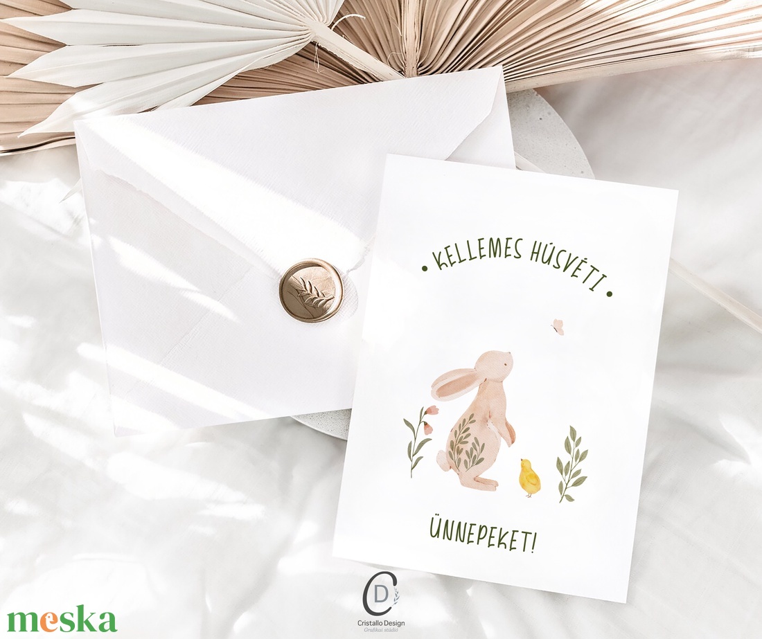 Húsvéti képeslap, nyuszis üdvözlőlapok, tavaszi ajándékkísérő szett 3 db - ünnepi díszek, dekorációk - húsvéti díszek és dekorációk - húsvéti képeslapok - Meska.hu