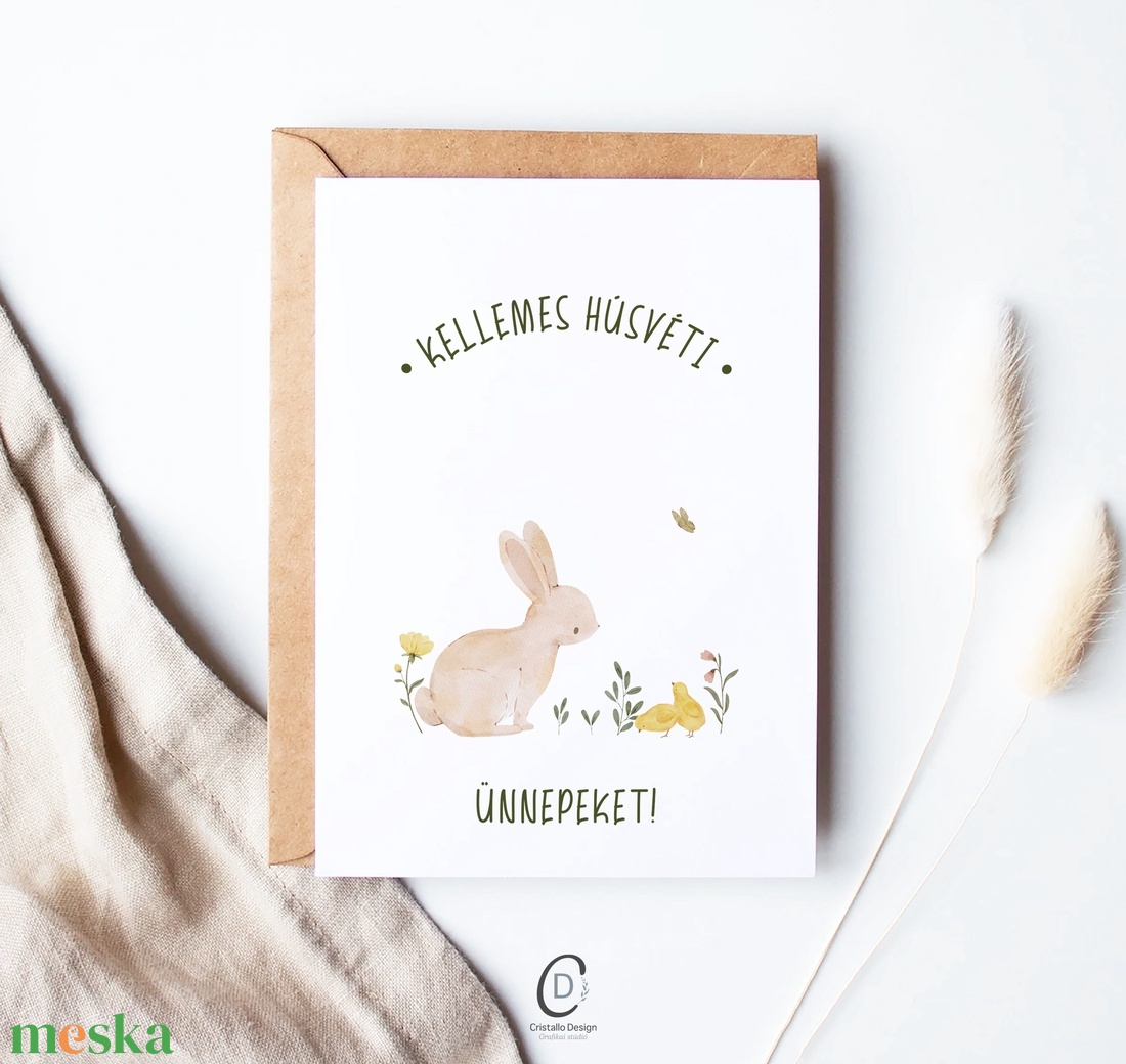 Húsvéti képeslap, nyuszis üdvözlőlapok, tavaszi ajándékkísérő szett 3 db - ünnepi díszek, dekorációk - húsvéti díszek és dekorációk - húsvéti képeslapok - Meska.hu