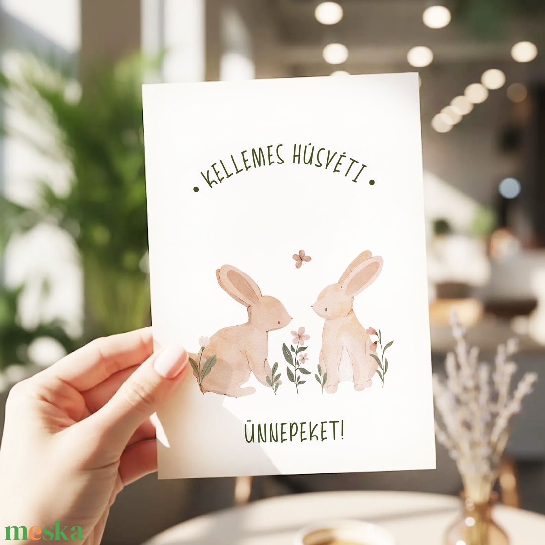 Húsvéti képeslap, nyuszis üdvözlőlapok, tavaszi ajándékkísérő szett 3 db - ünnepi díszek, dekorációk - húsvéti díszek és dekorációk - húsvéti képeslapok - Meska.hu
